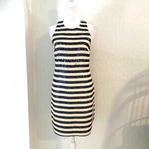 Sail To Sable Navy & White Sequin Dress